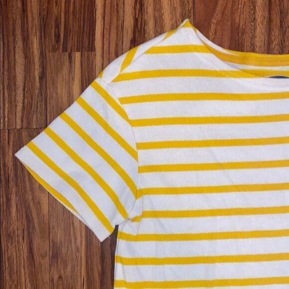 4 for $50 🎃 Old Navy Knit T-Shirt Yellow & White Stripes Women's Size Small - Picture 3 of 4
